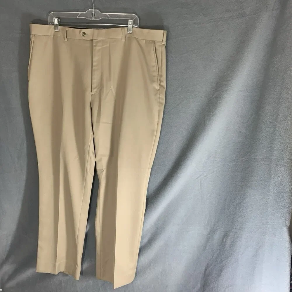 Roundtree & Yorke TravelSmart Pants Men 42x30 Dark Gray Pleated Business Church